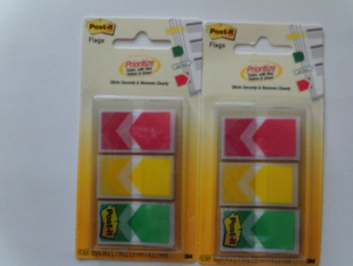 2 Packs Post-it Prioritization 60 Piece &#034;Arrow&#034; Flags 682-ARR-RYG 3 Colors