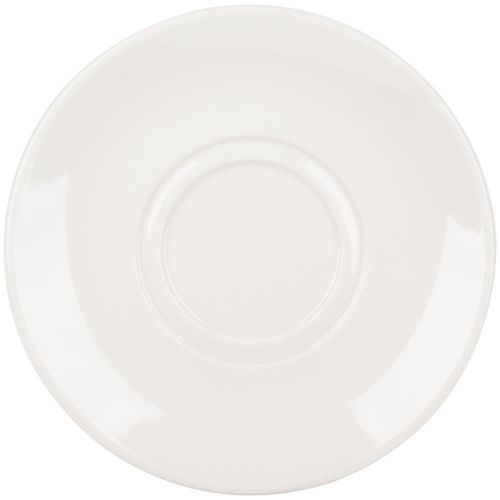 Cac china rec-36 4.5&#034; ivory wide rim rolled edge china saucer - 1 doz for sale