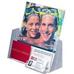 New clear ad  lhf p120  brochure holder with business card pocket pack of 6 for sale