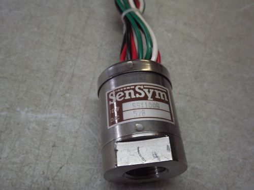 SenSym Pressure Sensor SSX 100G Stainless 0-100Psig 5 to 30Vdc 3/8&#034; Inlet