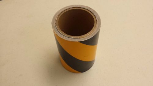 Hazard warning reflective tape black/yellow w150mmxl10mtr yh for sale
