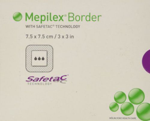 Mepilex Silicone Adhesive Dressing w/Border - 3&#034; x 3&#034; - 5 ct