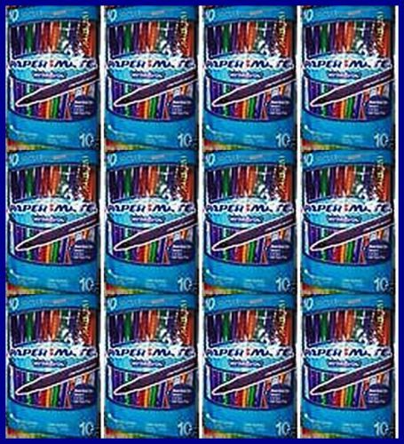 PAPERMATE COLOR BALL POINT PENS 50PC MED WRITEBROS NEW