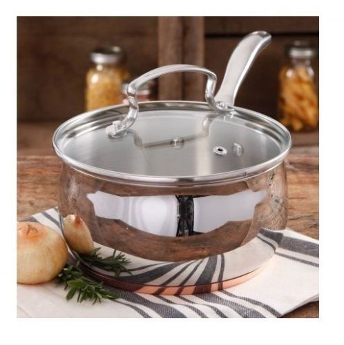 The Pioneer Woman Copper Charm Stainless Steel 4 qt Sauce Pan with Lid