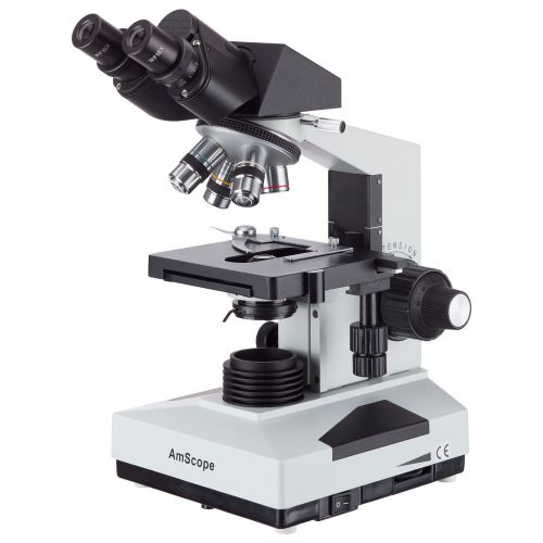 Amscope b490b medical lab vet compound biological microscope 40x-2000x for sale