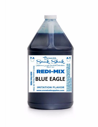 Snow cone syrup blue eagle flavor. 1 gallon jug buy direct licensed mfg for sale
