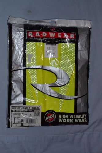 Radwear sz xl high visibility sv2 economy mesh safety vest ansi 107 class 2 for sale