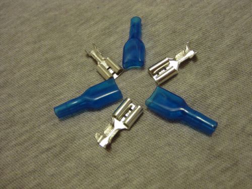 U.S. Seller- Female Spade Crimp Terminal 6.3mm Connector with Blue Case-20pcs