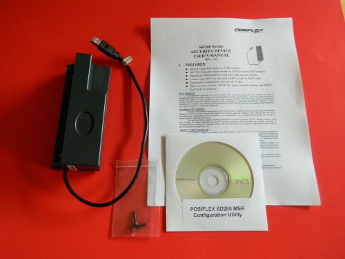 Posiflex  sd-200 series msr - card magnetic stripe reader, 2 track, usb, works ! for sale