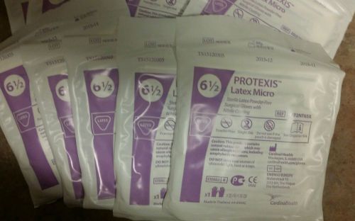 10 pair surgical gloves protexis latex micro size 6.5 exp 11/18 free shipping. for sale