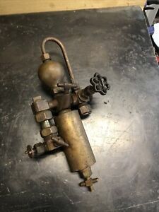 antique brass detroit lubricator oiler hit miss steam engine 1/2 pint