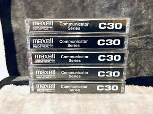 Maxell Communicator Series, C30 Cassette Tapes, Lot of 5