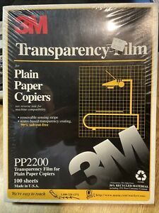 3M Transparency Film for Plain Paper Copiers SEALED...NEW PP2200