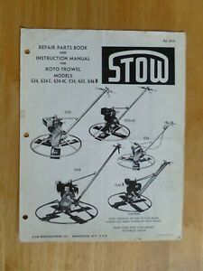 Stow power trowel  Repair Parts and Instruction assembly manual