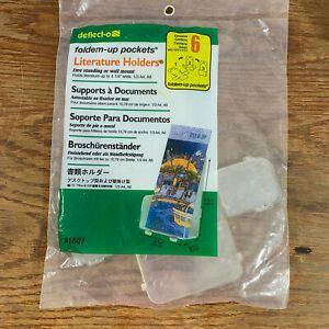 Deflect-O Foldem Up Pocket 51601 Clear 6 Pack Literature Holder New in Package
