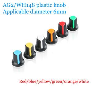 AG2 A-2 WH148 Potentiometer Knob Cap 6mm Handle Blue/yellow/green/orange/white