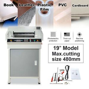 19&#034; 480mm Industrial Paper Cutter Cutting Machine Double Orbit Paper Pushing