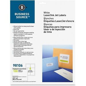 Business Source Premium White Mailing Labels - Shipping (bsn-98106) (bsn98106)