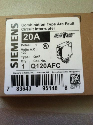 10 Siemens Q120AFC - Combination Arc-Fault Breaker 20A