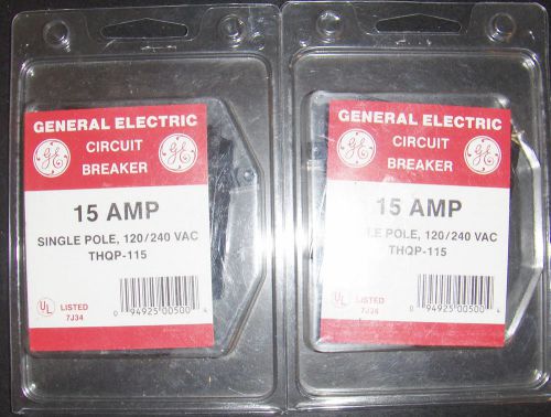 2 NEW SEALED GENERAL ELECTRIC THQP115 CIRCUIT BREAKERS