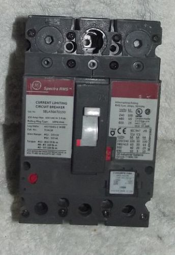 New used$ ge sela36at0150 3 pole 150a 600v circuit breaker, w/ 150a  rating plug for sale