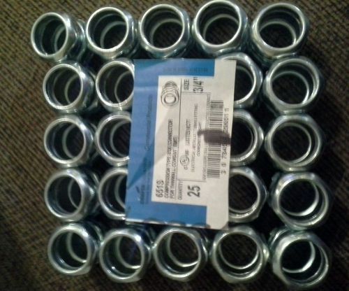 25  cooper crouse-hinds 651s 3/4&#034; emt steel compression conduit box connectors for sale