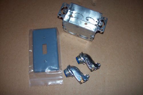 2 thomas &amp; betts 1/2&#034;tite-bite 90 degree insulated connector with junction box for sale