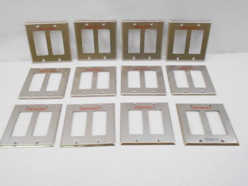 Lot of 12 2-Gang Emergency Decora Plus Device Cover Wallplates (Stainless Steel)