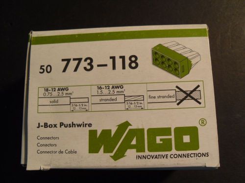 (50) Wago 773-118 Wire Connector,AWG 16-12- 8 Pole