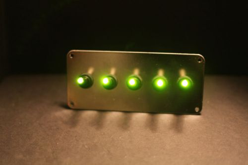 LED toggle switches - GREEN - w/  Chrome panel