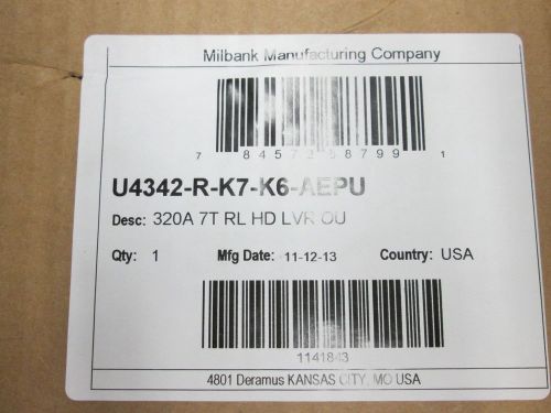 Milbank 3 Phase 320 Amp Meter Socket Ringless U4342-R-K7-K6-AEPU  New in Box