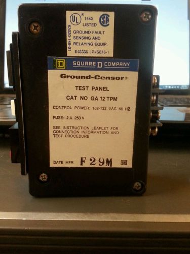 New Square D Ground-Censor Test Panel GA12TPM Rev. K (no box) in Anti-Static Bag