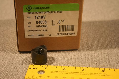 Greenlee ® grn 121av 1/2&#034; knockout punch round; (.875) (22,5) (735) (free ship) for sale