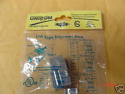 Unicom Shielded Keystone Jack, CAT5E, 110, T568A/B