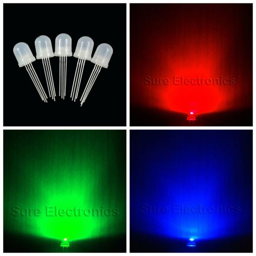250 X 10mm 4pin Tri-color Diffused RGB Common Anode Manual Control LED