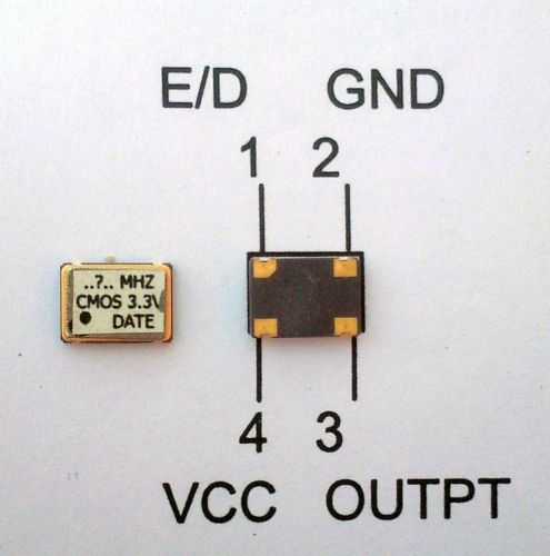 Oscillator 1mhz - 200 mhz  5 x 7 mm -  3.3v -  any freq. you need  2pcs for sale