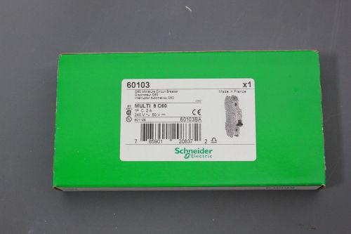 New schneider multi 9 c60 2a 240v/60v miniature circuit breaker 60103(s19-2-23b) for sale