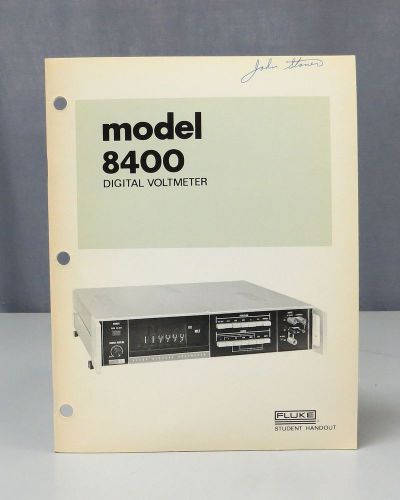 Fluke Digital Multimeter Model 8400 Student Handout