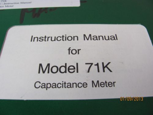BOONTON MODEL 71K Capacitance Meter - Instruction Manual COPY