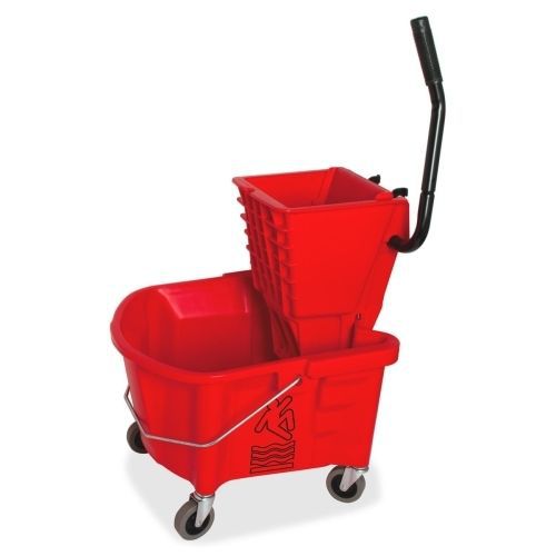 Genuine Joe Mop Bucket/Wringer Combo - 6.50 gal - Plastic - Red