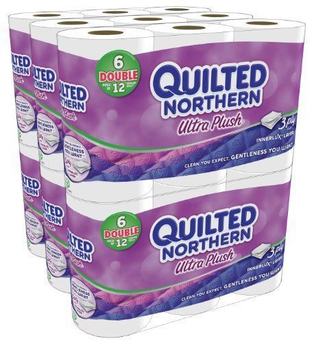 36 Quilted Double Roll Ultra-Plush Soft 3-Ply Tissue Family Toilet Paper Pack