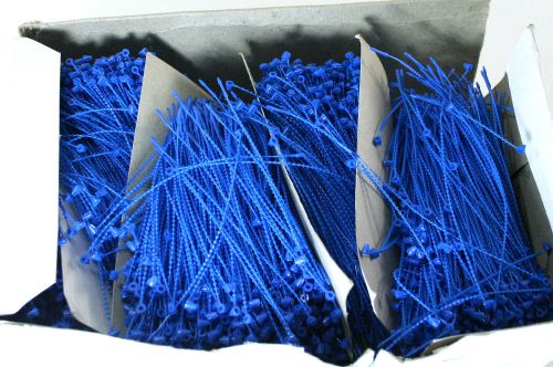 5000 5&#034; blue  secur-a-tie adjustable beaded loop tie fasteners dennison for sale