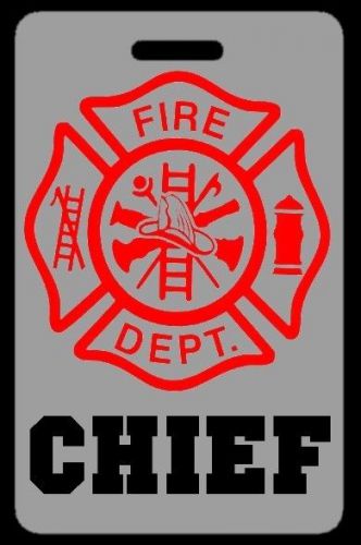 Lo-viz gray chief firefighter luggage/gear bag tag - free personalization - new for sale