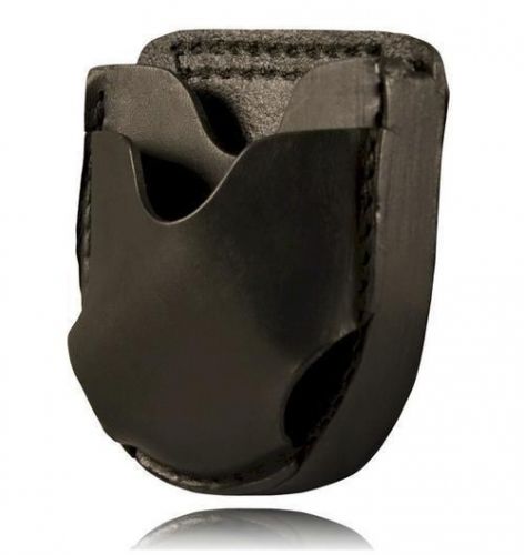 Boston Leather 5515-1 Black Plain Finish Top Grain Open Top Cuff Case