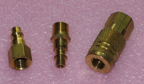Brass air hose Quick Coupling with Male and Female Fittings New