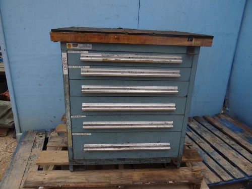 Stanley vidmar blue 6 drawer tool cabinet box storage machinist mechanic chest for sale