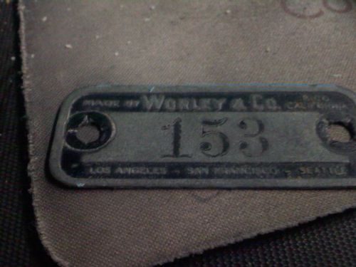 vintage Worley locker number plates