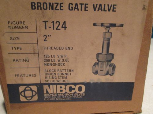 NIBCO GATE VALVE #T-124, 2&#034;, 125 SWP, 200 WOG (NEW)