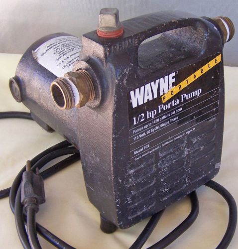 WAYNE PC 4   1/2 HP PORTABLE WATER TRANFER PUMP