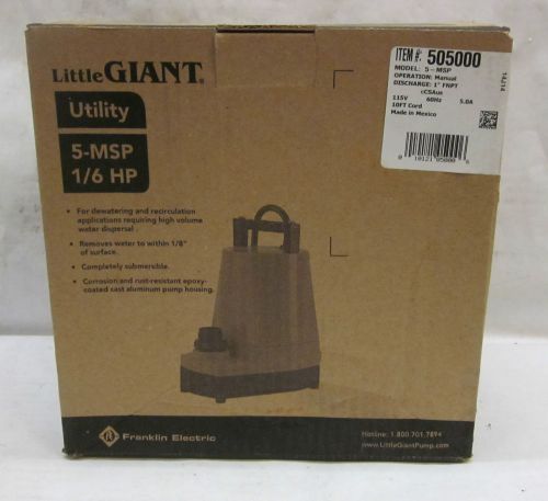 Franklin Electric Little Giant 505000 5-MSP 1/6HP Utility Pump-NEW